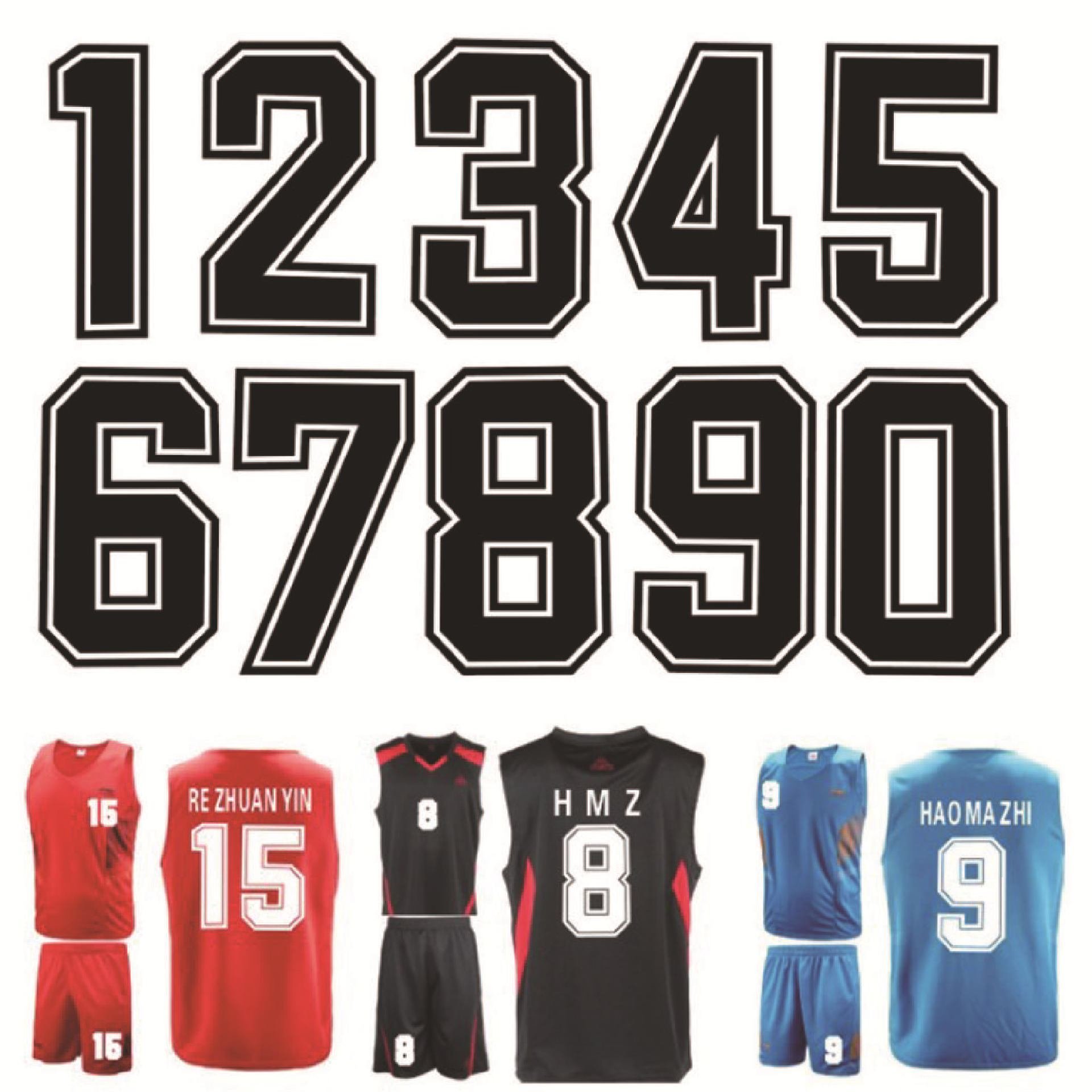 Custom Football Team Number Printed Heated Transferable Custom Player Name DTF Heat Transfer Print Sticker