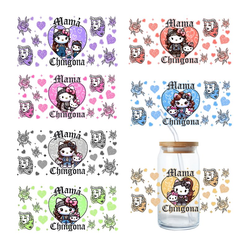 custom mothers day uv dtf cup wraps chicana chicano mama chingona cholo style stickers transfers print for glass cups