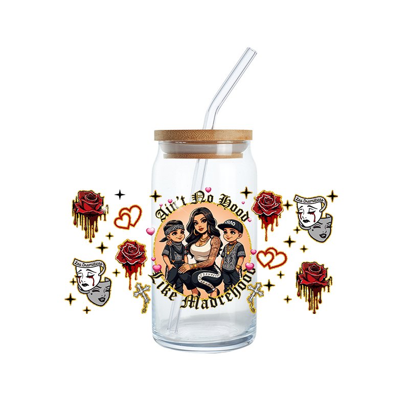 custom mothers day uv dtf cup wraps chicana chicano mama chingona cholo style stickers transfers print for glass cups