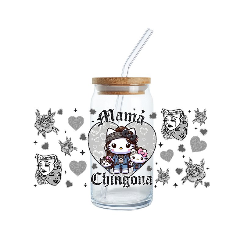 custom mothers day uv dtf cup wraps chicana chicano mama chingona cholo style stickers transfers print for glass cups