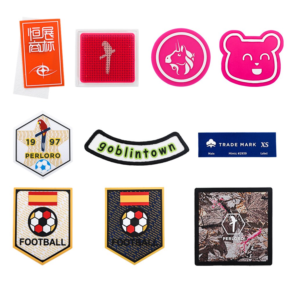 Best quality custom brand logo soft silicone 3d heat transfer labels sewing woven badge patch clothing labels