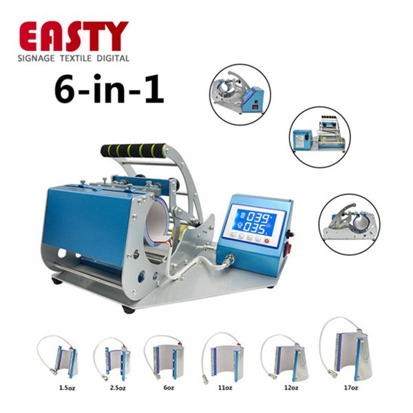 Multi-Function 6-in-1 Heat Press Machine for Sublimation Mug Printing Manual Automatic Grade for 11oz 15oz 20oz 30oz Cups