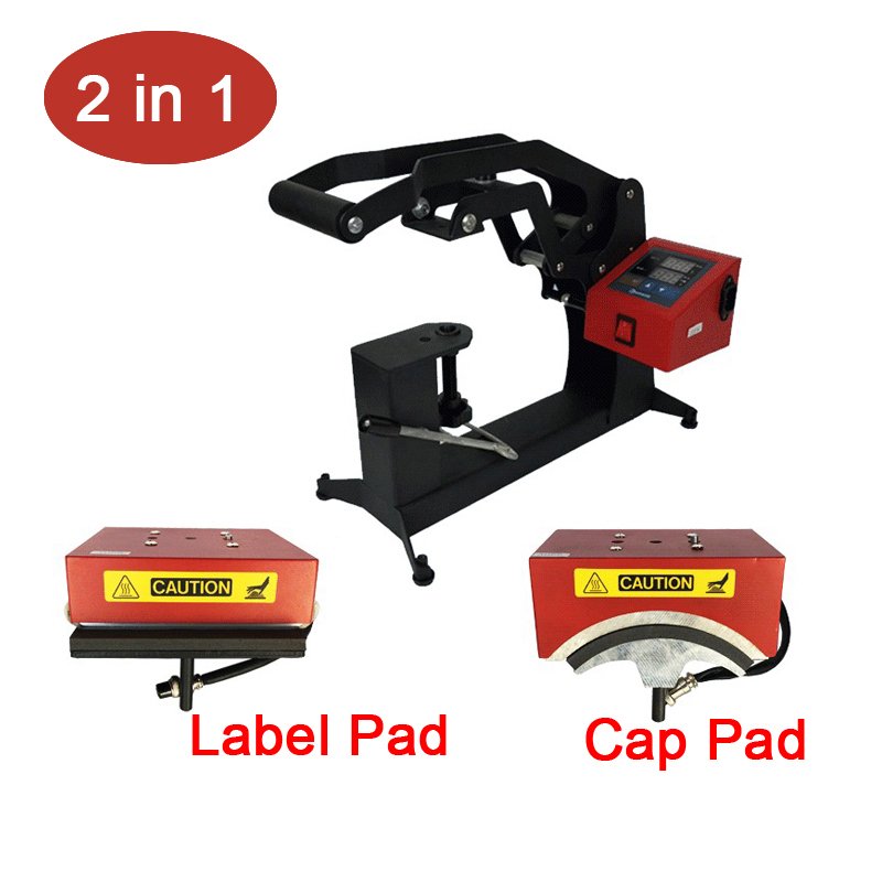 2 in 1 Digital Double Display Machine Hat/ Logo/Label Sublimation Heat Press Machine