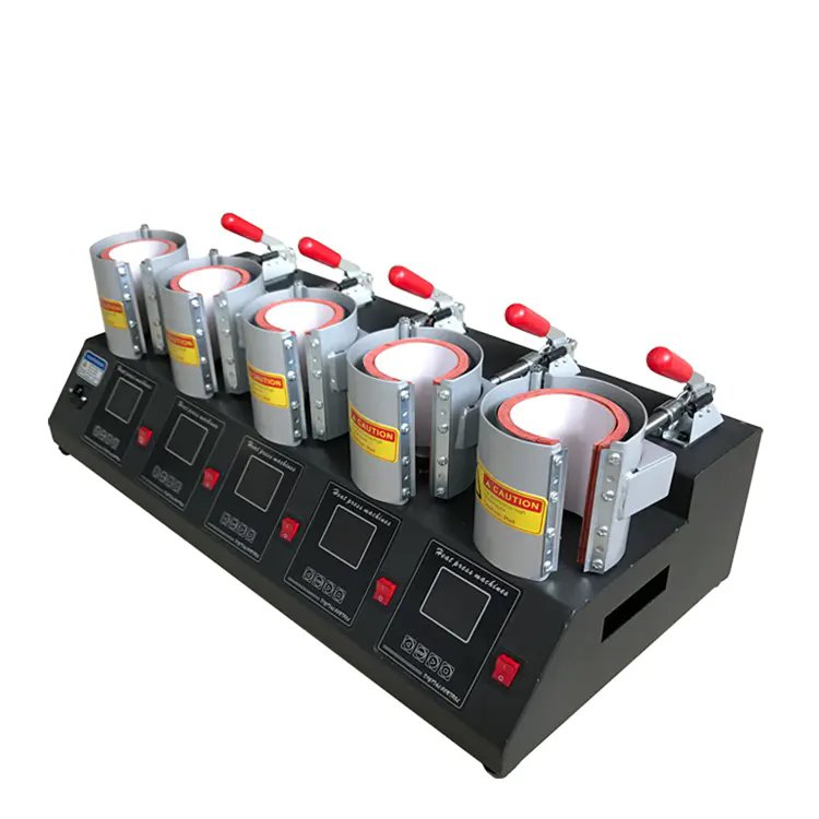 New 5 Control Boxes 5 in 1 Mug Heat Press Machine Digital Mug Printing Machine