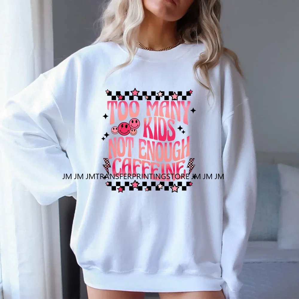 Colorful Coffee Skull Mom Life Boujee Sarcastic Good Moms Say Bad Words DTF Iron On Transfer Stickers Ready To Press For Clothes