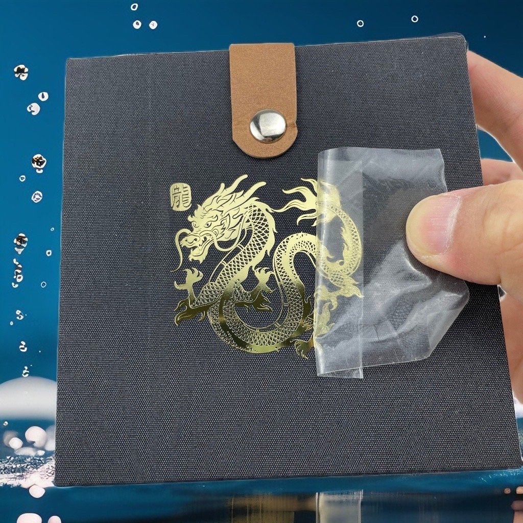 Customized Logo 3D Metal Label Washable Transfer Printing Sticker with Tear Film for Gift Box and Metal Label Packaging
