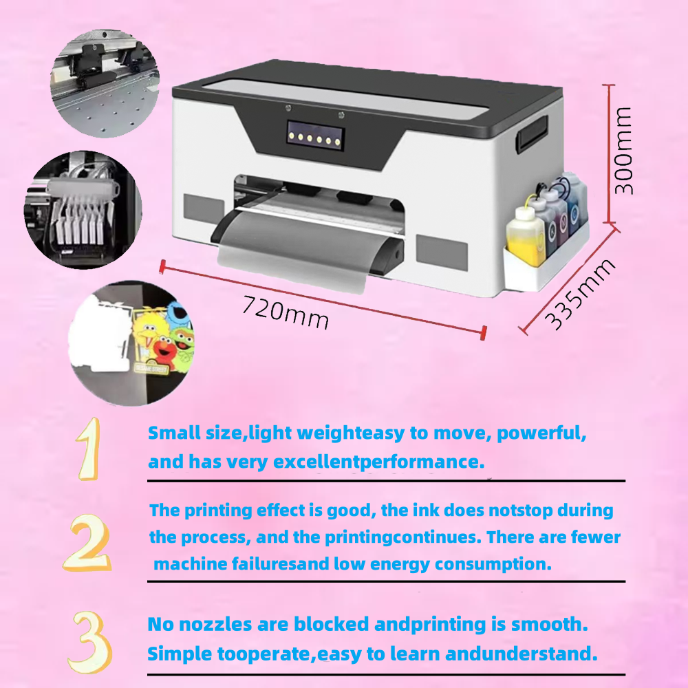 Small Size Heat Transfer Printing Machine Single Head XP600 A3 DTF Printer With Oven Or Shaker For T-shirt Printing