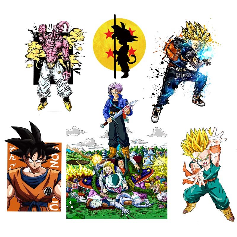 Factory Wholesale Custom Dtf Transfer DRAGON BALL Design Sticker heat Transfer Printed Label Logo Custom T-Shirt