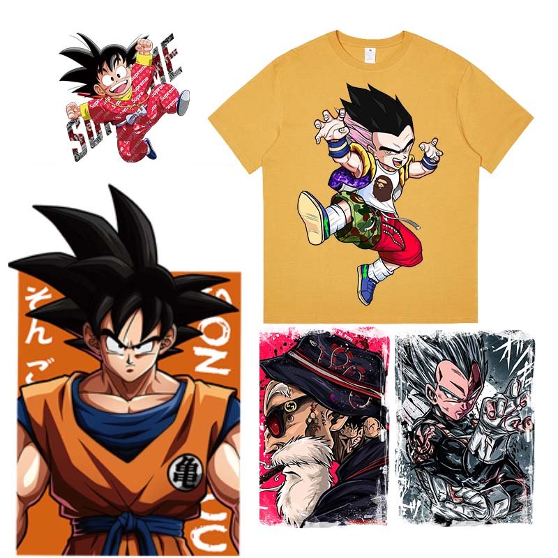 Factory Wholesale Custom Dtf Transfer DRAGON BALL Design Sticker heat Transfer Printed Label Logo Custom T-Shirt