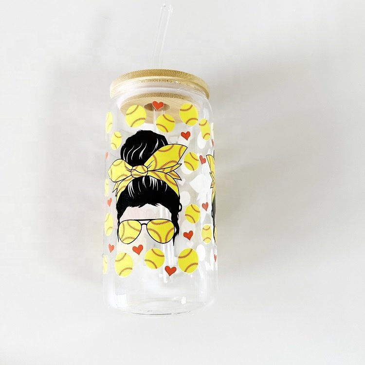 16oz Ready To Popular 3D UV DTF Cup Wrap Transfers Labels Wholesale Sticker For Glass Cups