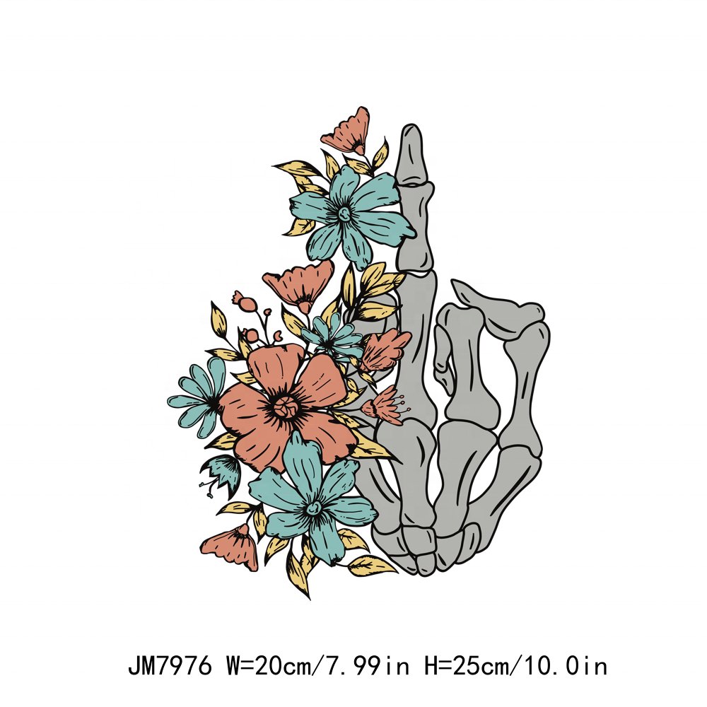 Wholesale Custom Mental Health Sticker Flower Logo Design DIY DTF Plastisol Iron On Decals Heat Transfer Printing For T- Shirts