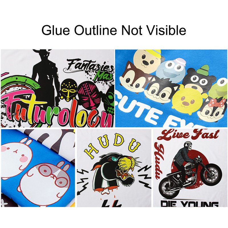 Kenteer custom designs iron on sticker transfer printing fabric plastisol heat transfers for t-shirt clothing press logo