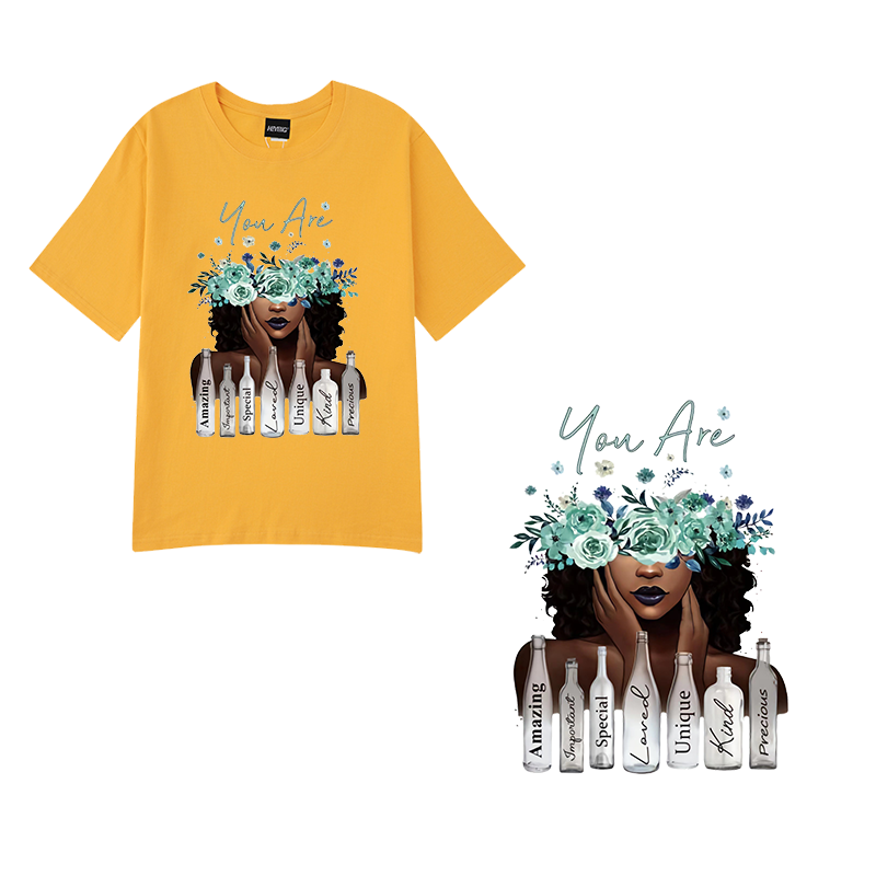 Customized Black Girl Heat Transfer Sticker T-shirt Heat Transfer