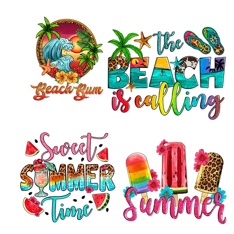 custom dtf transfer heat press ready film screenprint transfers summer vibes designs ready to press dtf transfers for shirts