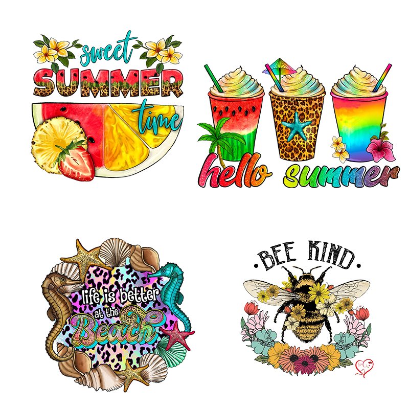custom dtf transfer heat press ready film screenprint transfers summer vibes designs ready to press dtf transfers for shirts