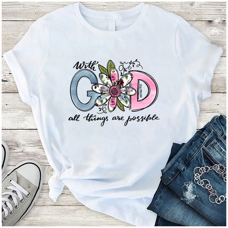 4Styles With God all things are Possible Sublimation Transfer Plastisol Vinyl Offset Screen Print Heat Transfer Stickers Patch