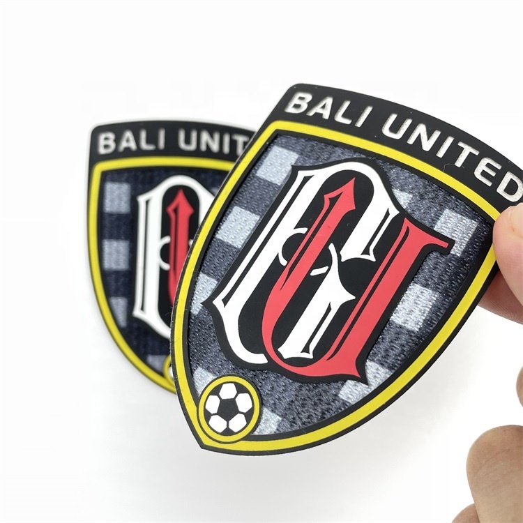 Iron on patch heat transfer custom 3d logo silicone tatami badge patch with mesh background fabric heat press badges