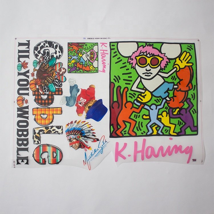Heat Transfer Printing Factory Custom Film Vinyl Cartoon Logo Iron On Thermal Press Puff Stickers for Clothing Labels