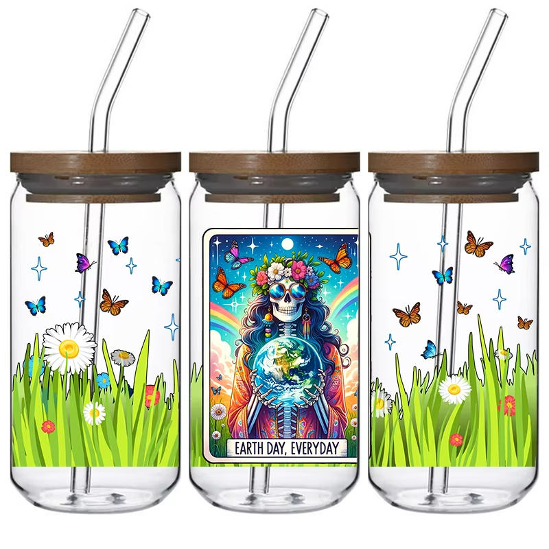 Halloween Customizable UV DTF Cup Wrap Washable and Waterproof Water Transfer Printing on Glass and Plastisol Mugs