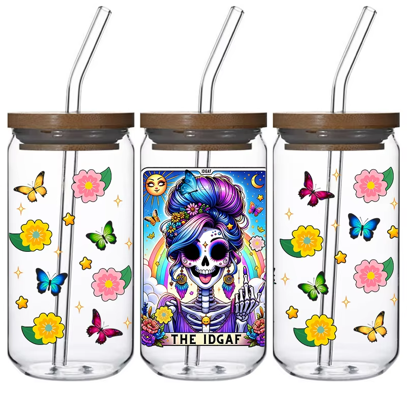 Halloween Customizable UV DTF Cup Wrap Washable and Waterproof Water Transfer Printing on Glass and Plastisol Mugs
