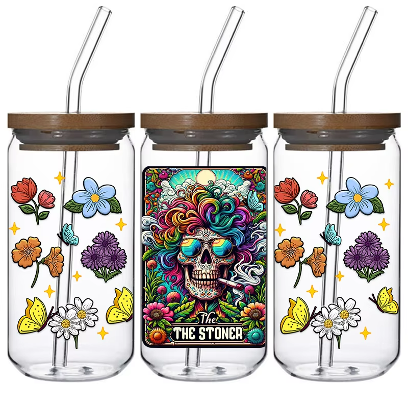 Halloween Customizable UV DTF Cup Wrap Washable and Waterproof Water Transfer Printing on Glass and Plastisol Mugs