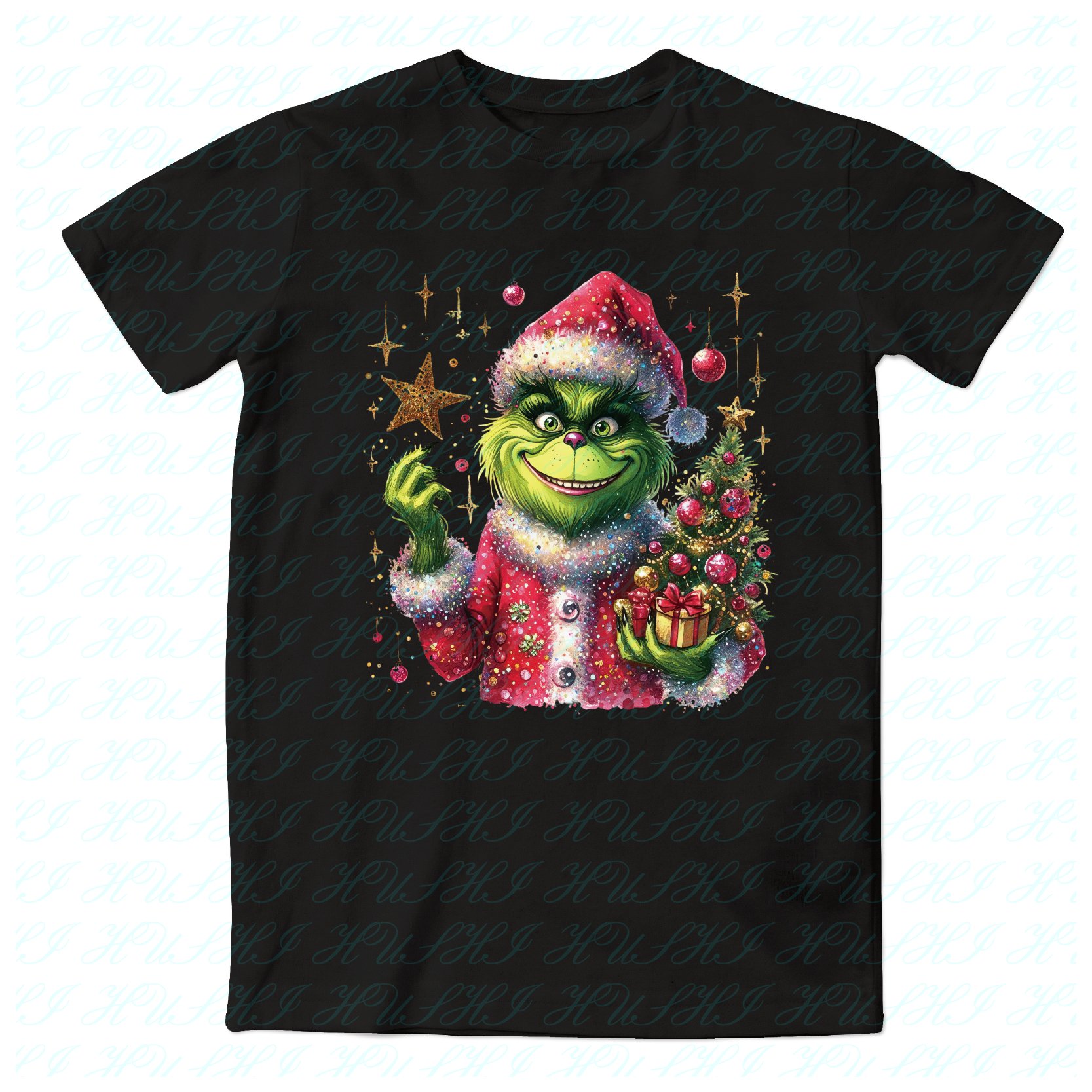 Cartoon Christmas Sticker Clothing Logo Printing Washable Heat Transfer Printing Garment Hologram PET Film Custom Color