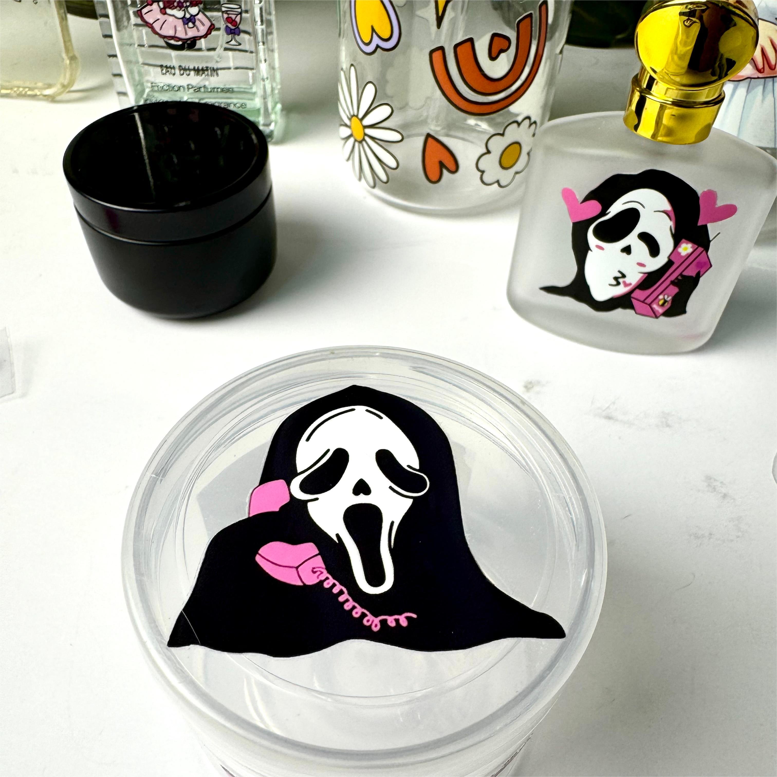 Wholesale high quality Halloween water transfer stickers 16oz glass mug plastic cup perfume bottle UV transfer