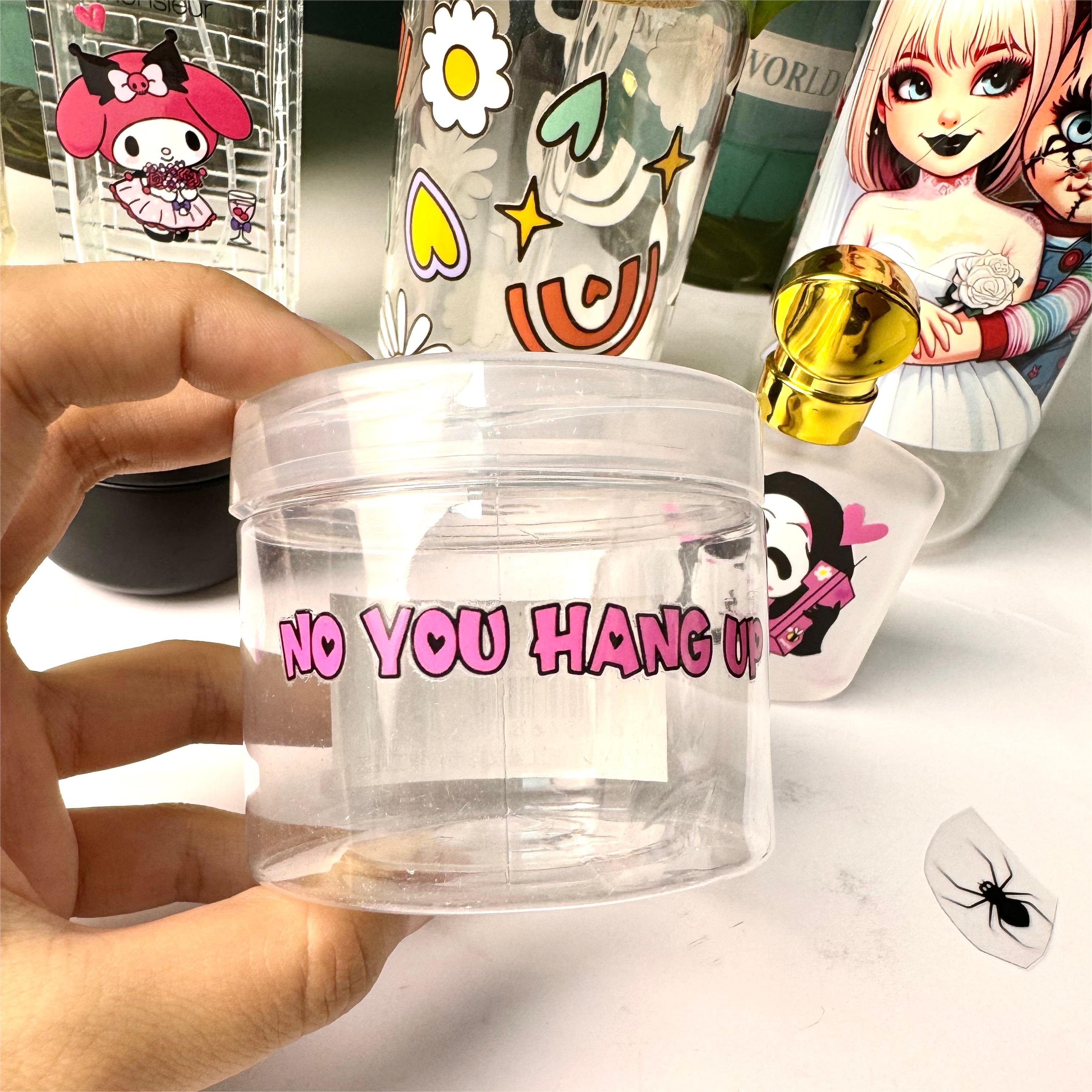 Wholesale high quality Halloween water transfer stickers 16oz glass mug plastic cup perfume bottle UV transfer