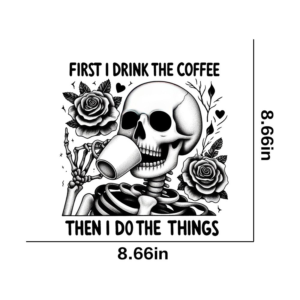 2024 fashion skull design heat press transfer sticker, iron on skull printing sticker heat transfer print for t-shirt