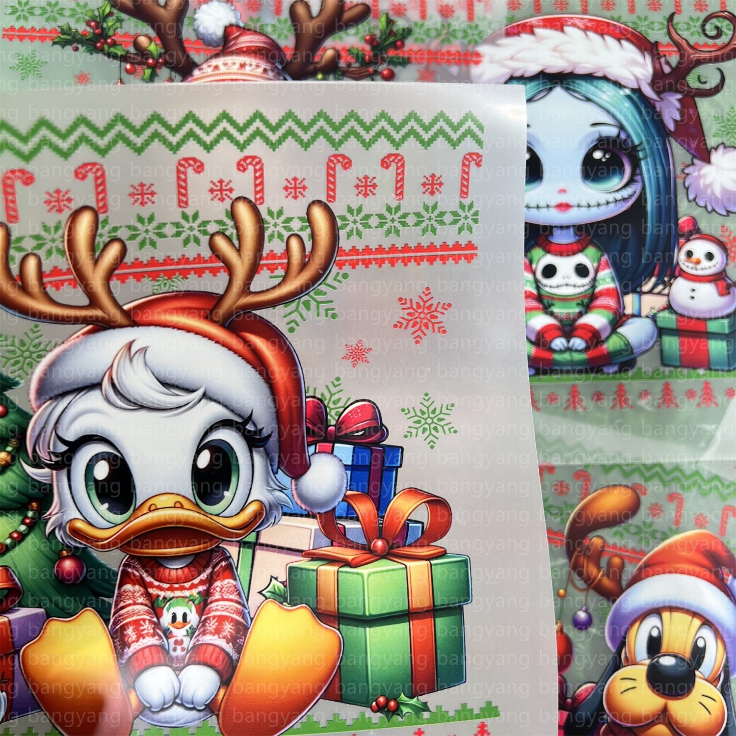 High quality heat transfer sticker transfer printing Christmas design custom transfers dtf stickers for t-shirts
