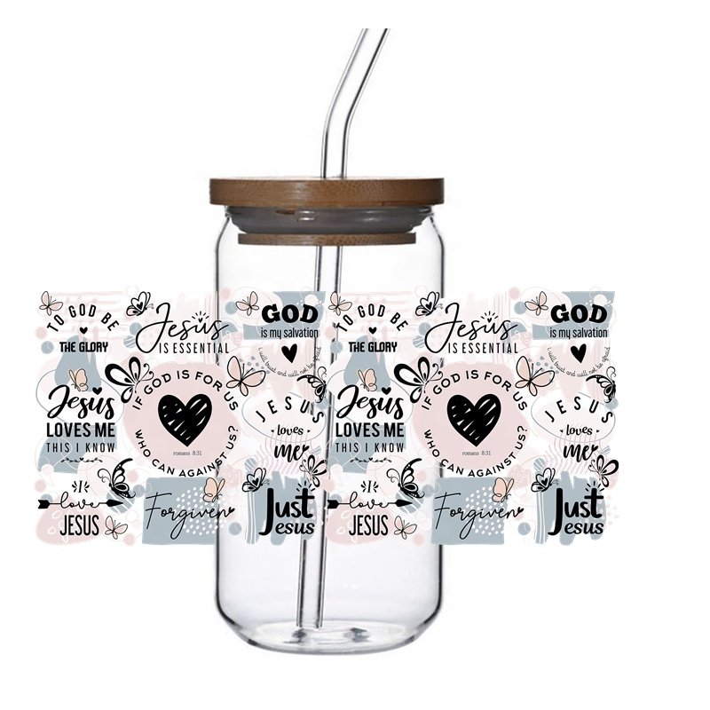 20000+ New Christian Quotes uv dtf Cup Wraps 16oz uv Cup Wrap Transfers Religious uv DTF Cup Wrap for 16OZ