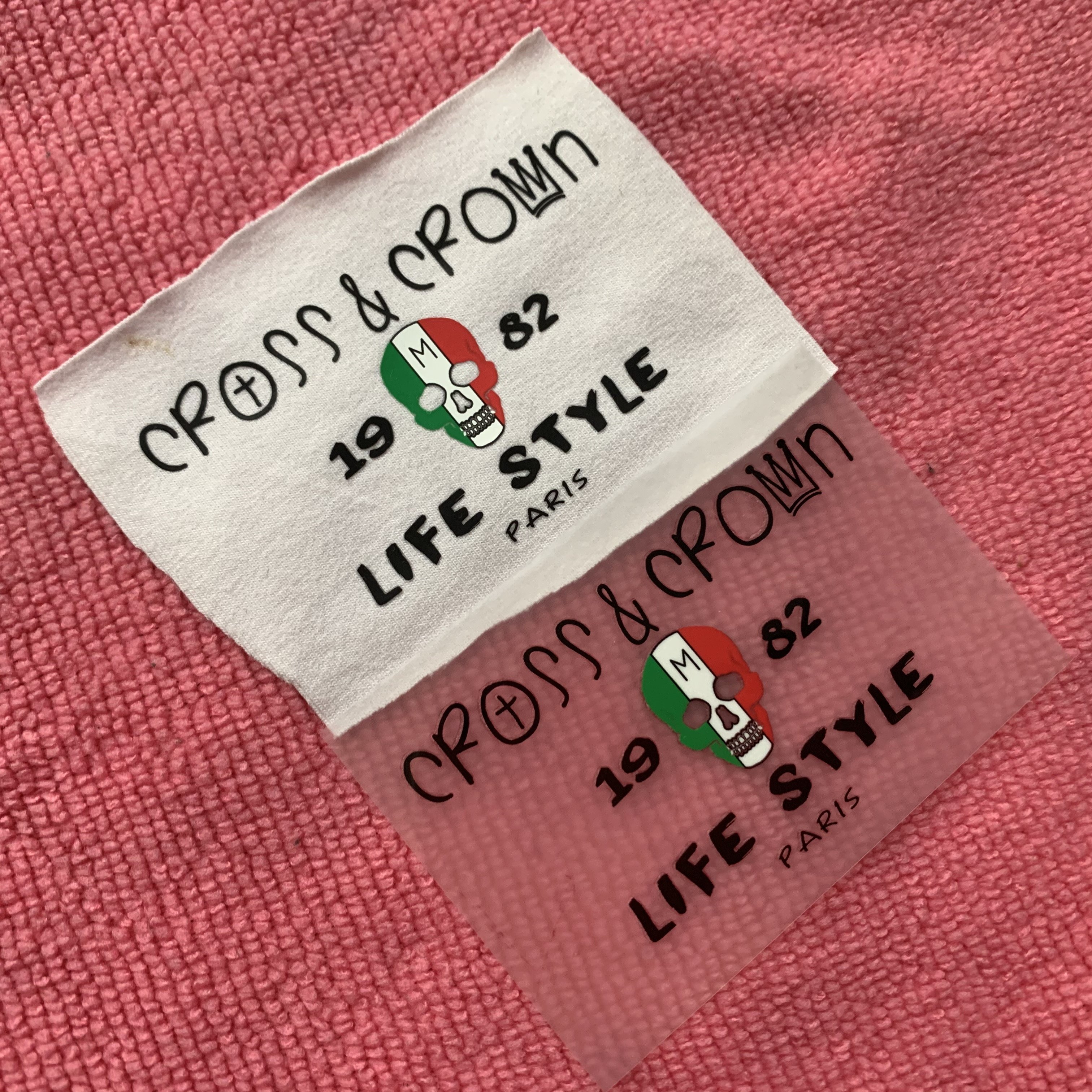 brand logo durable heat transfer label,screen printing iron on transfer label for cotton bags