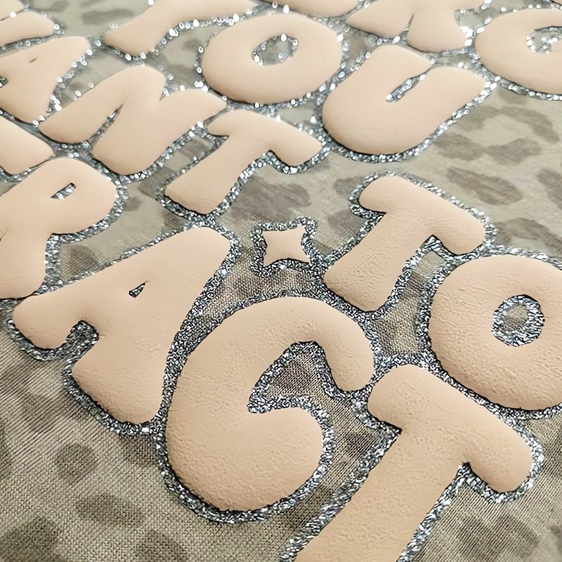 Custom Glitter Heat Transferfor T-Shirts, Metallic Sparkle DIY Iron-On Transfers Logo Printing and Personalized Clothing Design