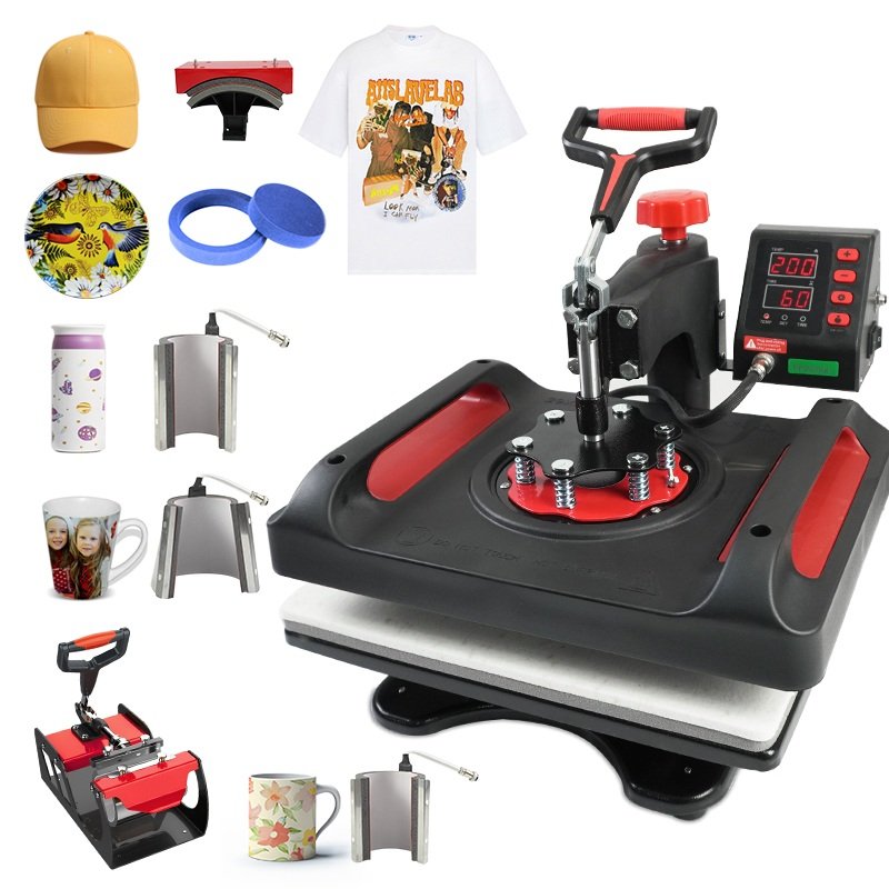 Freesub New Arrivals 5 In 1 Tshirt Printing Machine T-shirt Heat Press Machines For T Shirt Mug Cap Plate