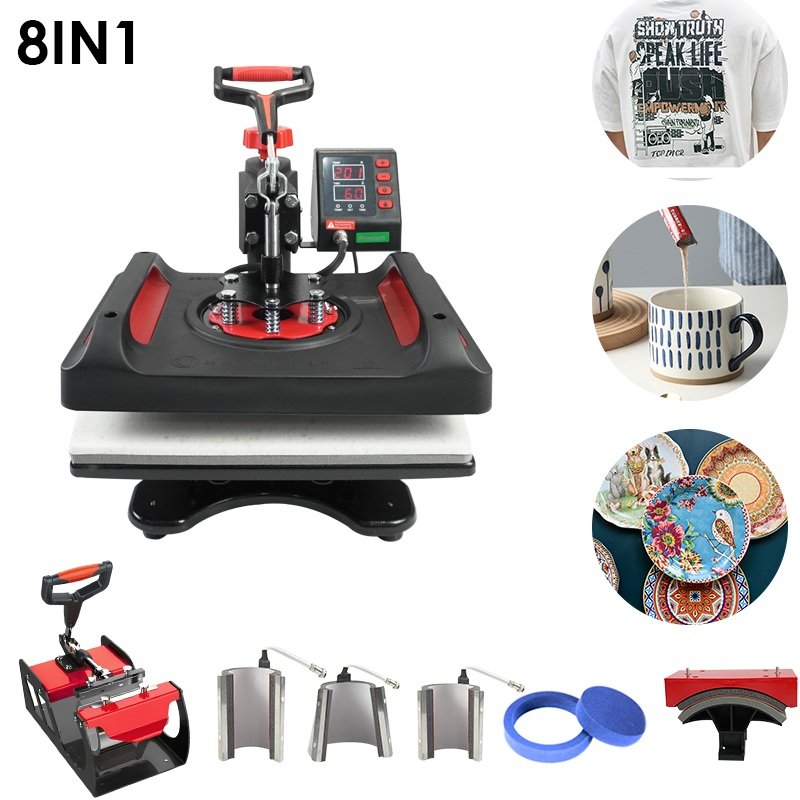Freesub New Arrivals 5 In 1 Tshirt Printing Machine T-shirt Heat Press Machines For T Shirt Mug Cap Plate