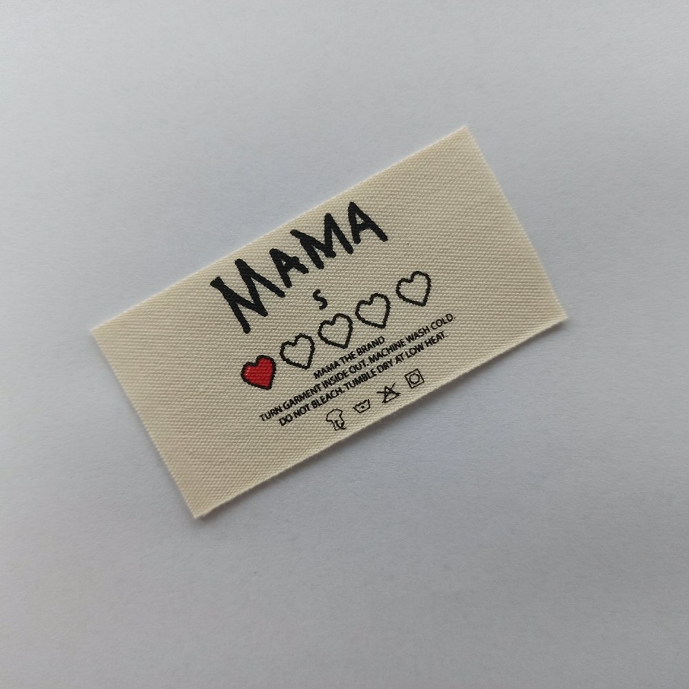 custom soft cotton print label silk printed on cotton for Necklabels Garment Accessories Tags For Clothing Woven