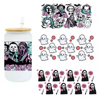 Custom Halloween UV DTF Stickers for Tumblers & Cups 16oz Waterproof Washable Water Transfer Printing Heat Transfer Method