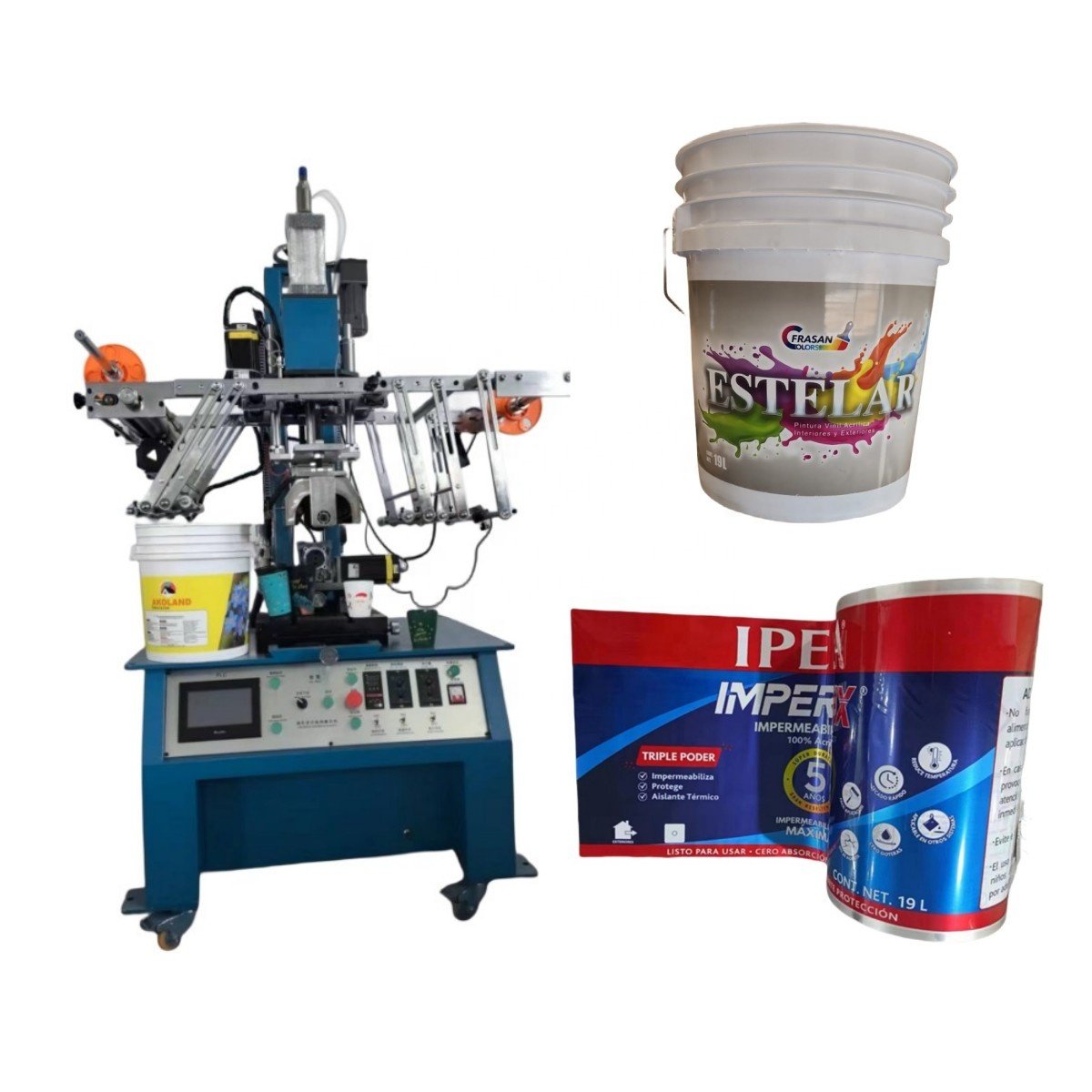 Hot printing machine on plastic bucket heat transfer machine