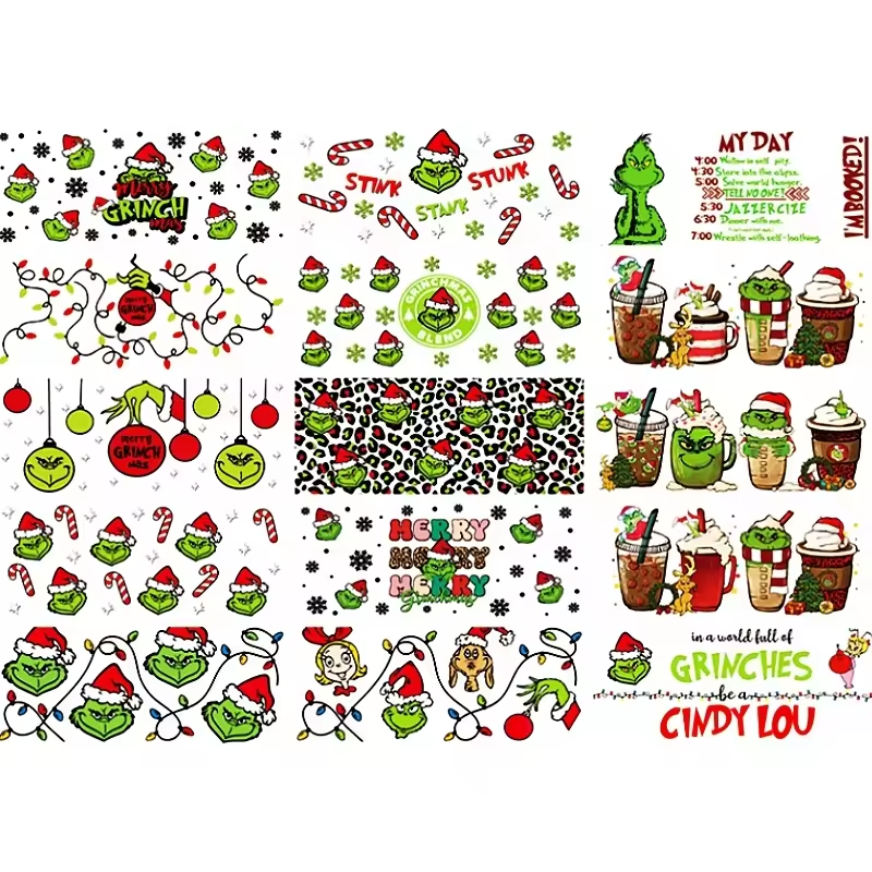Wholesale 16oz Glass with Custom Christmas Festival Design Washable Water Transfer Printed Glassware