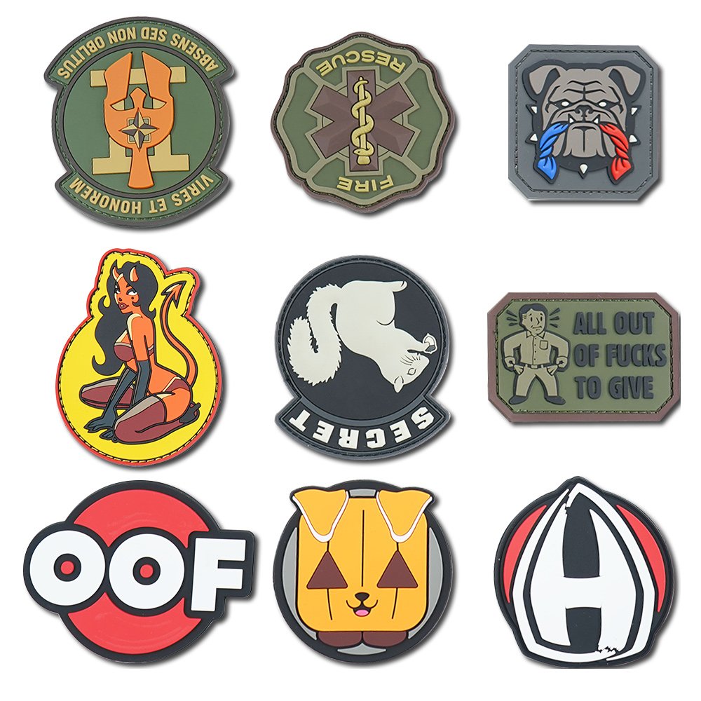 Custom Private Name Iron on Heat Transfer 3D Rubber Embossed Logo Soft PVC Silicone Patches