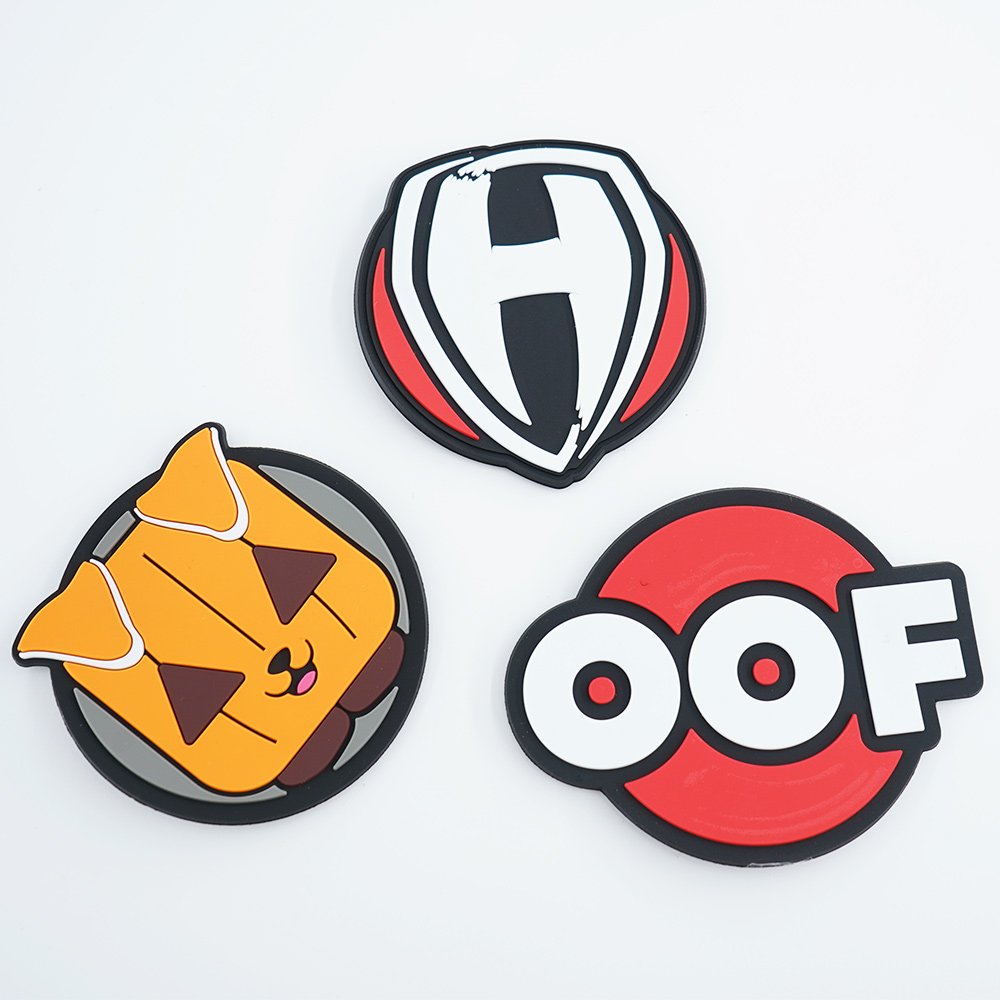 Custom Private Name Iron on Heat Transfer 3D Rubber Embossed Logo Soft PVC Silicone Patches