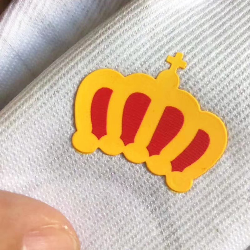 Promotion Silicone Screen Printed Label Heat Transfer with Triangle Ring Buckle Flat Rubber for Shirt 3d Waterproof for Clothing