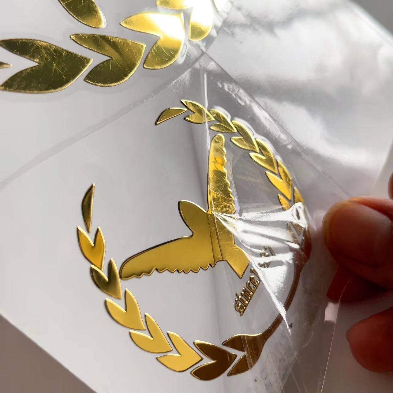 Custom 3D Metal Transfer Printing Gold Nickel Logo Labels Sticker Waterproof Design Household Products