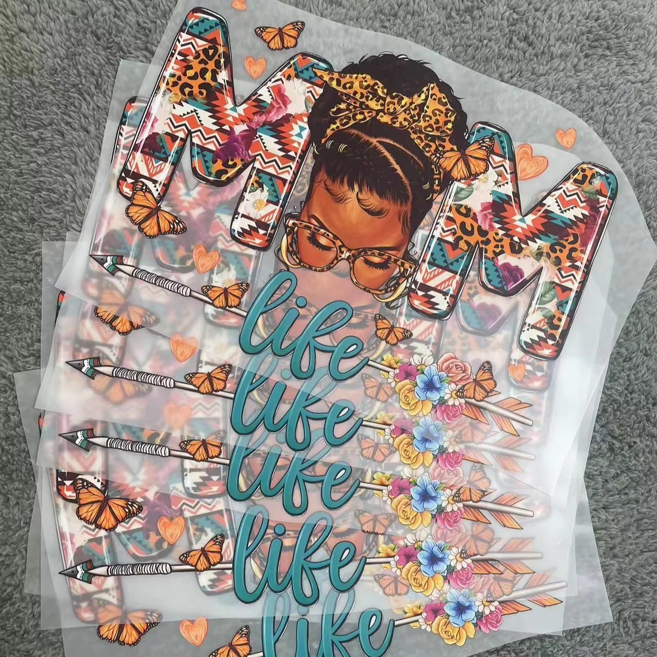 Factory customization DTF Printed Labels vinyl heat transfer designs for t shirts stickers