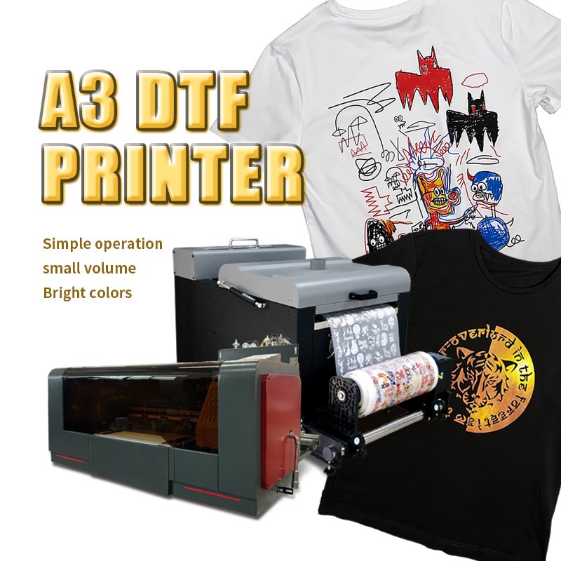 Heat Transfer PET Film DTF Printer Factory Direct Sale for T-shirt Shaking Powder A3 Machine