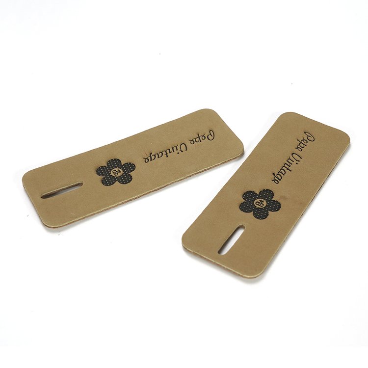 Custom jeans leather label logo leather patch tags for clothes leather