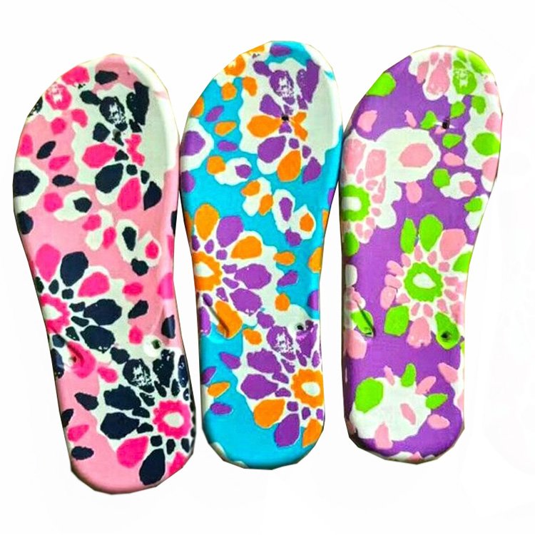 Custom Colorful Flower Butterfly EVA transfer printing for Clog Shoes Sandals Beach Slip-on Slippers