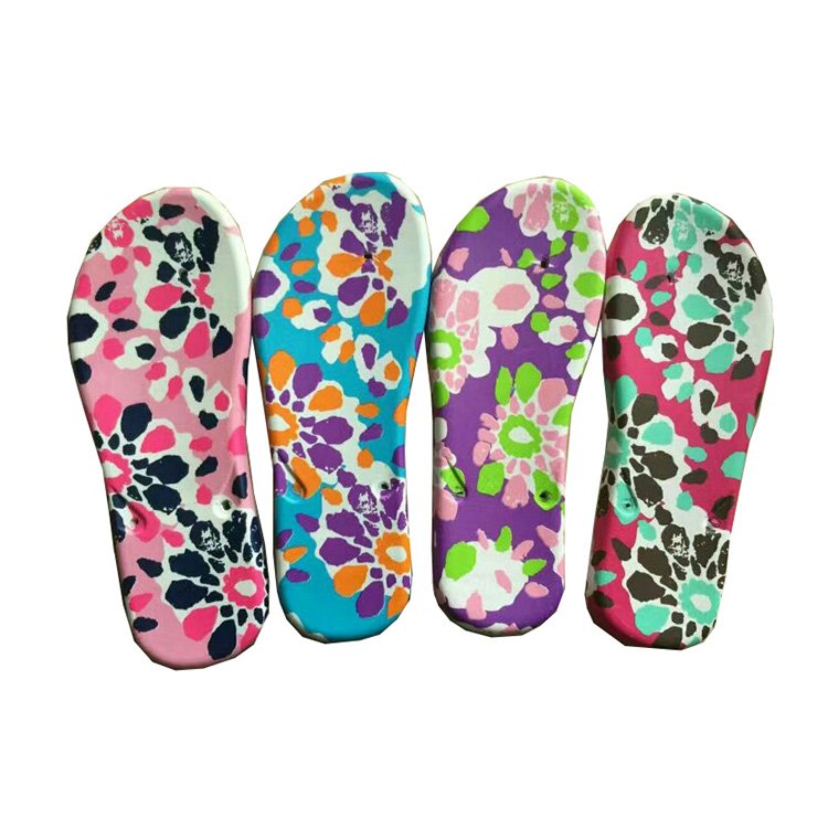 Custom Colorful Flower Butterfly EVA transfer printing for Clog Shoes Sandals Beach Slip-on Slippers