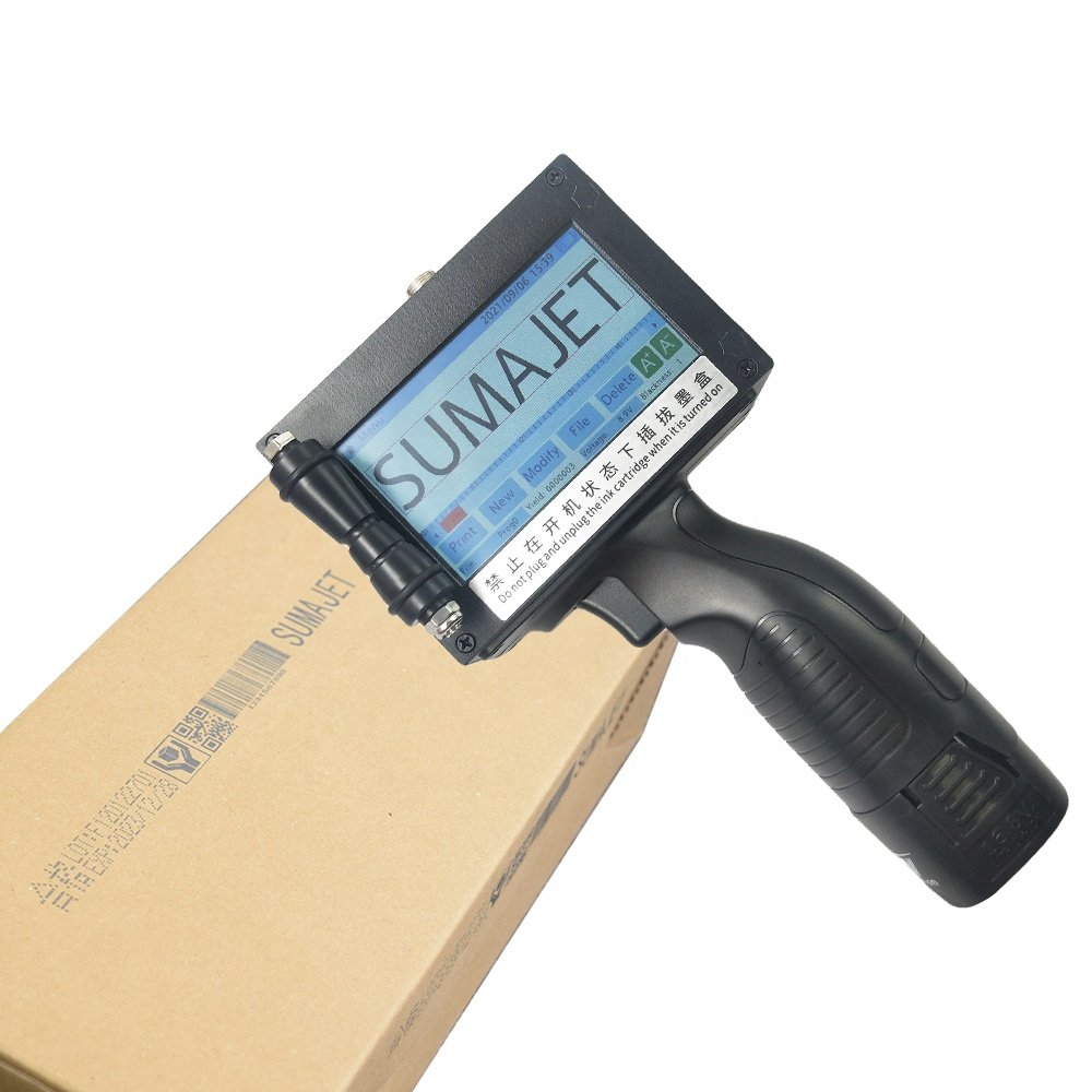 SUMAJET handheld large character inkjet printer wooden box carton packaging inkjet printer 5cmlogo coding machine gun