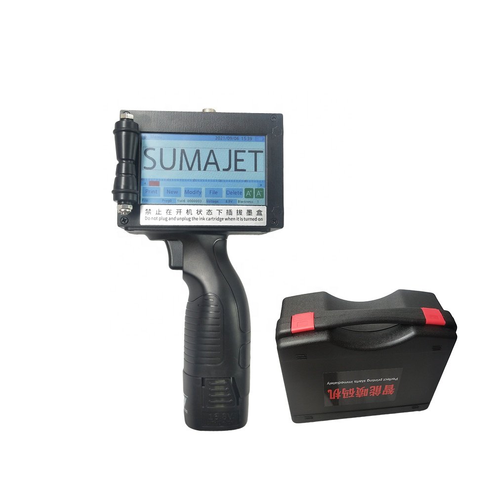 SUMAJET handheld large character inkjet printer wooden box carton packaging inkjet printer 5cmlogo coding machine gun